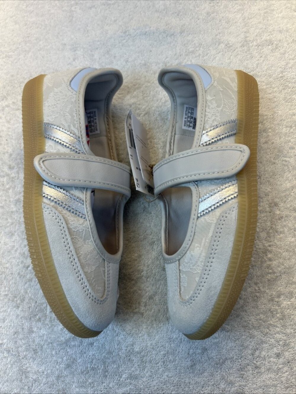 Adidas Samba Jane Liberty London Chalk Pearl Silver Gum Sole Women SZ 5 NEW - Picture 4 of 8
